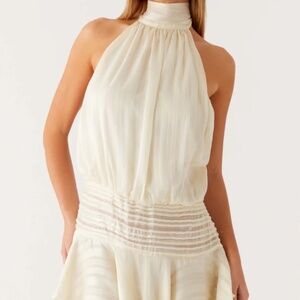 Peppermayo Willow Chiffon Mini Dress - Ivory